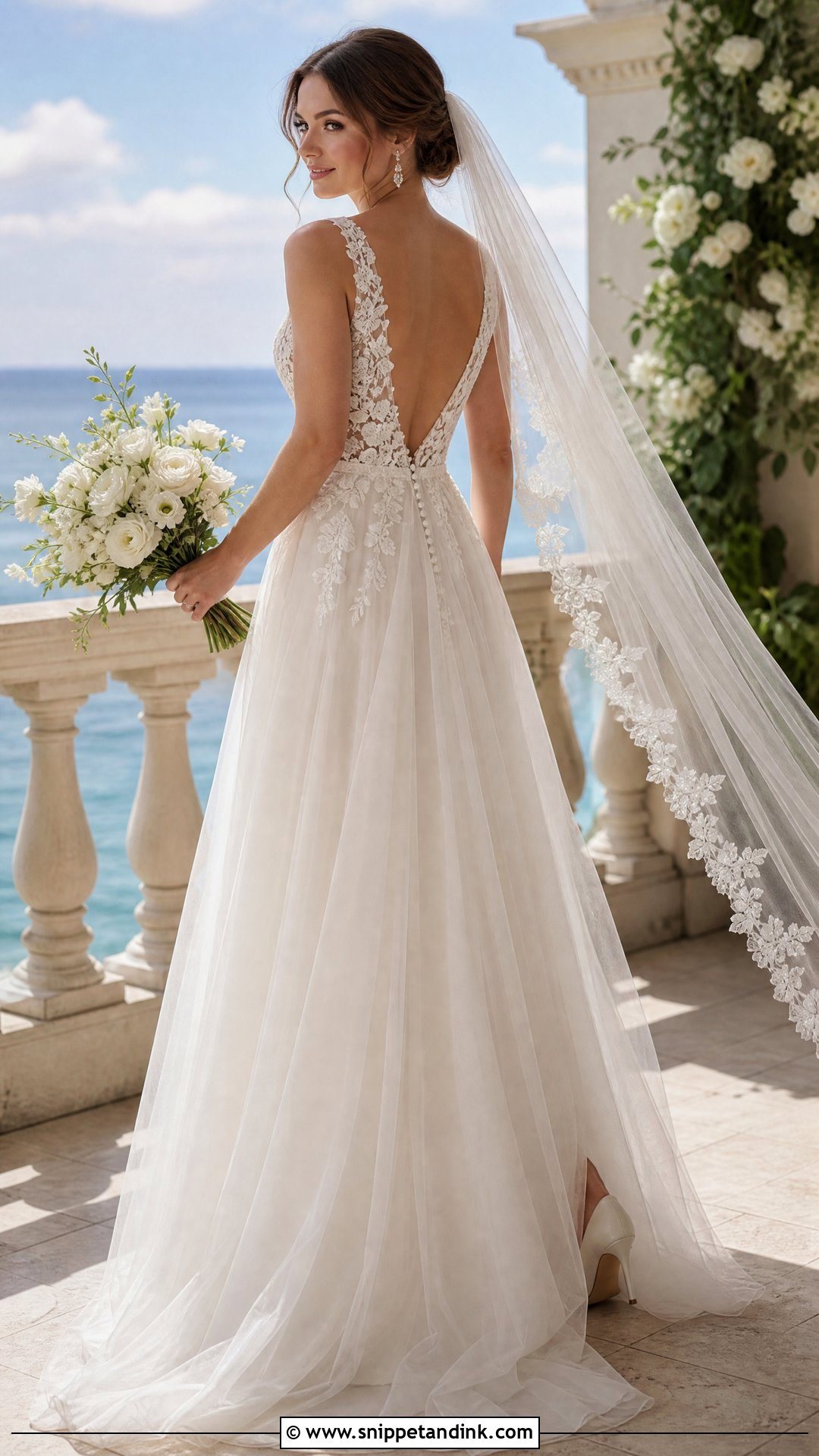 V Neck Silk Organza Wedding Dress With Lace Bodice - Snippet and Ink - 20 Silk Organza Wedding Dress Ideas