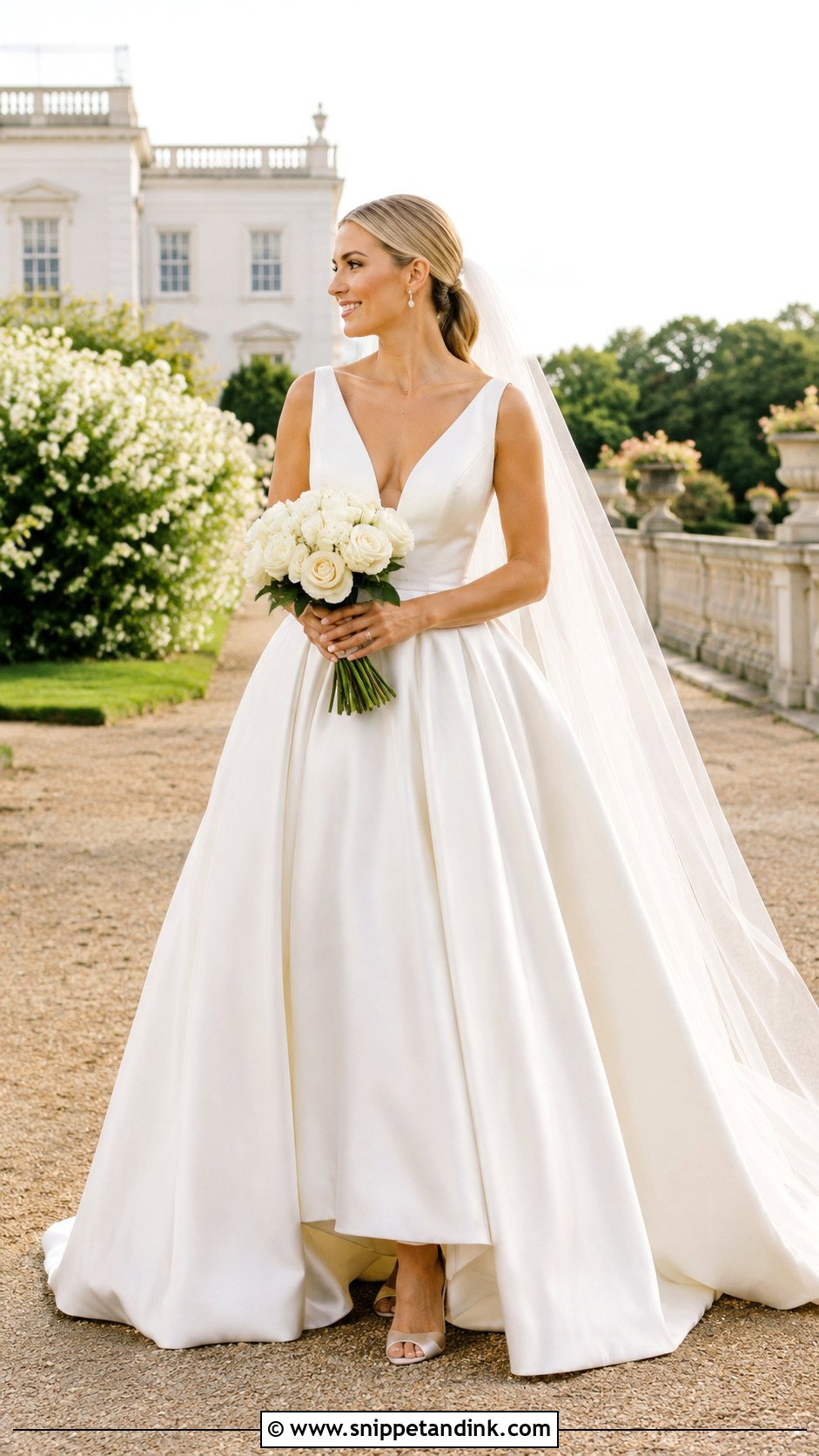 V Neck Silk Wedding Dress Ballgown - Snippet and Ink - 20 Silk Wedding Dress Ballgown Ideas