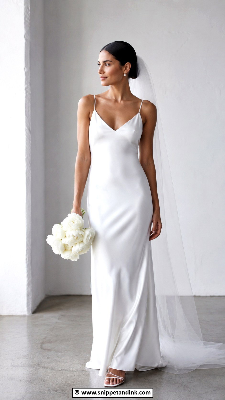 V Neck Slip Wedding Dress - Snippet and Ink - 30 V Neck Wedding Dress Ideas