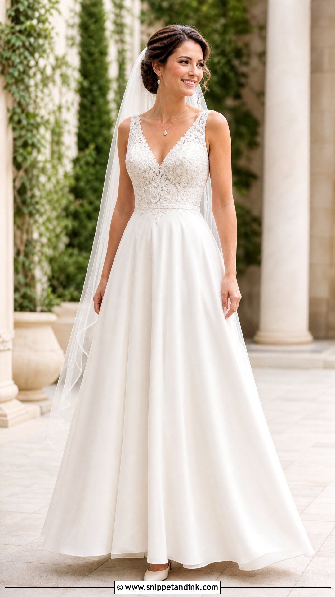 V Neck Thick Strap Wedding Dress - Snippet and Ink - 20 Thick Strap Wedding Dress Ideas