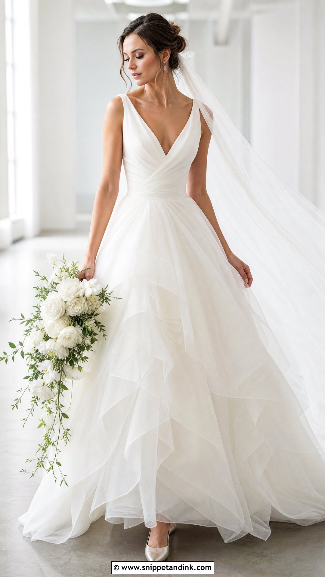 V Neck Vera Wang Ball Gown - Snippet and Ink - 20 Vera Wang Wedding Dress Ball Gown Ideas