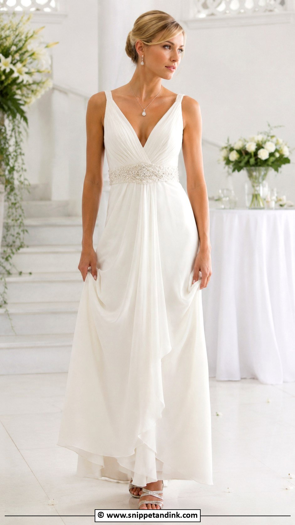 V Neck Wedding Dress - Snippet and Ink - 30 2000s Wedding Dress Ideas
