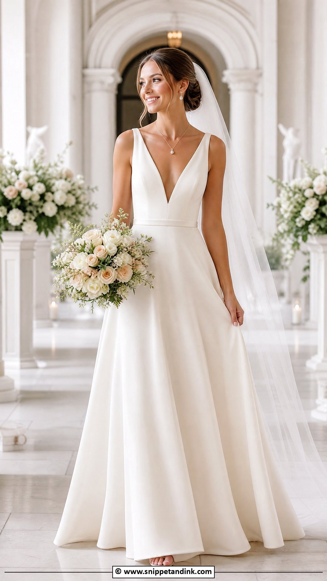 V Neck Wedding Dress - Snippet and Ink - 35 Classy Elegant Wedding Dress Ideas