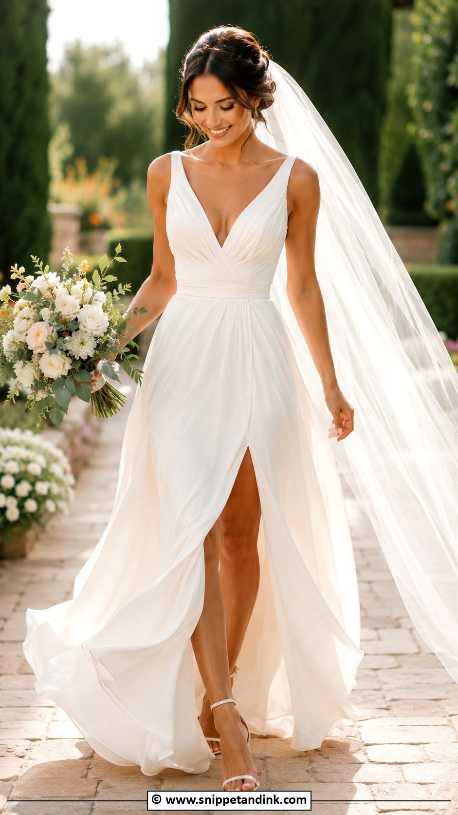 V Neck Wedding Dress - Snippet and Ink - 35 Timeless Wedding Dress Ideas