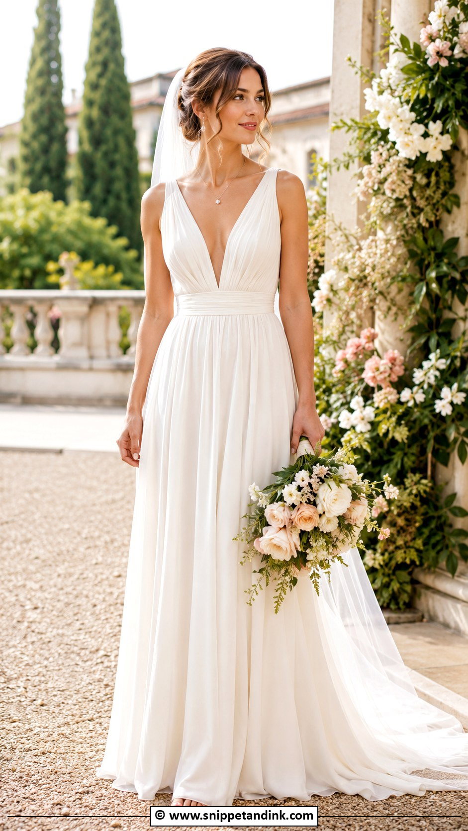 V Neck Wedding Dress - Snippet and Ink - 35 Wedding Dress Ideas