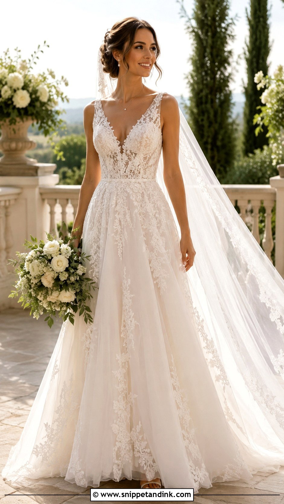 V Neck Wedding Dress - Snippet and Ink - 30 Best Wedding Dresses