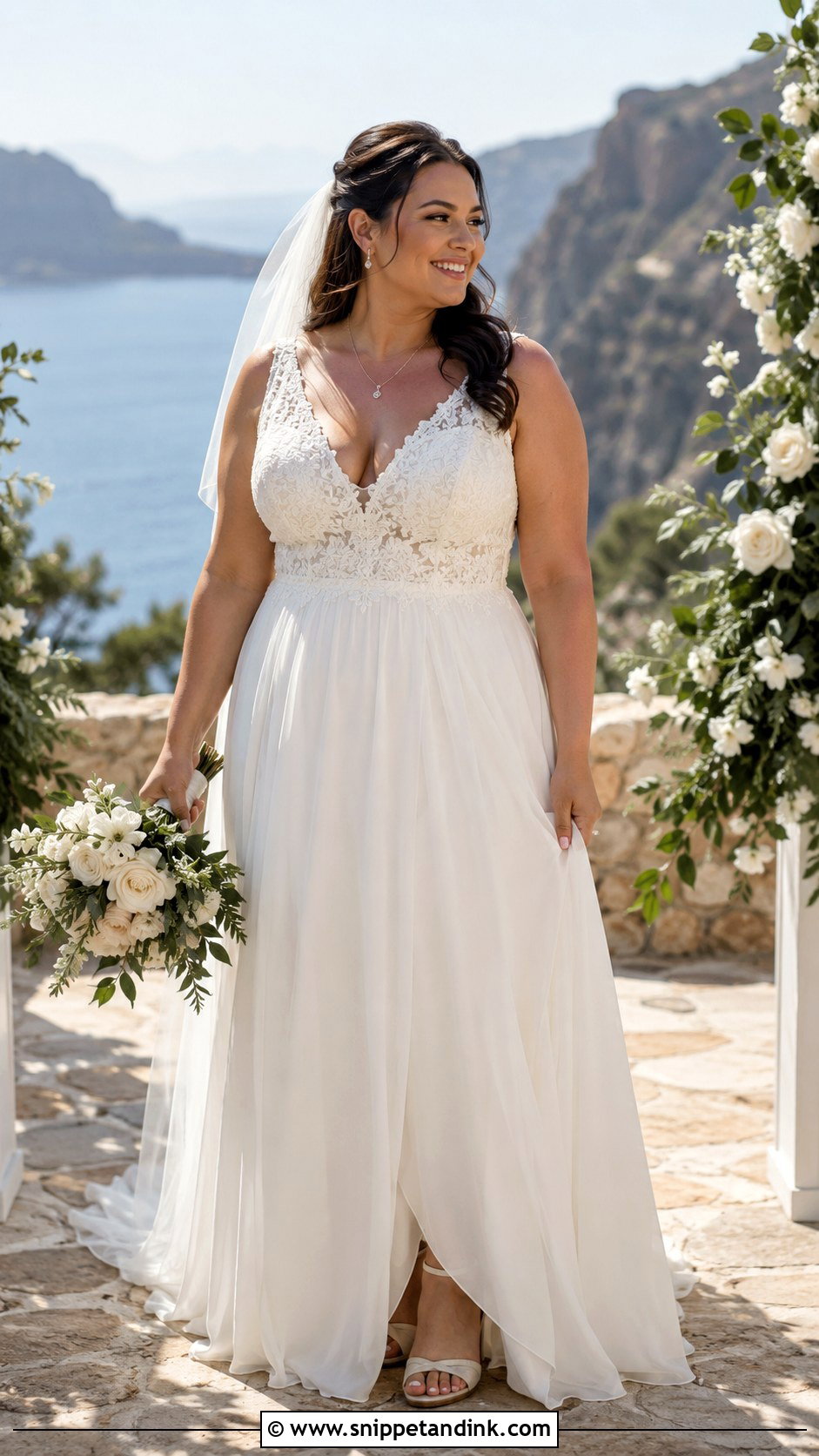 V Neck Wedding Dress - Snippet and Ink - 20 Plus Wedding Dresses