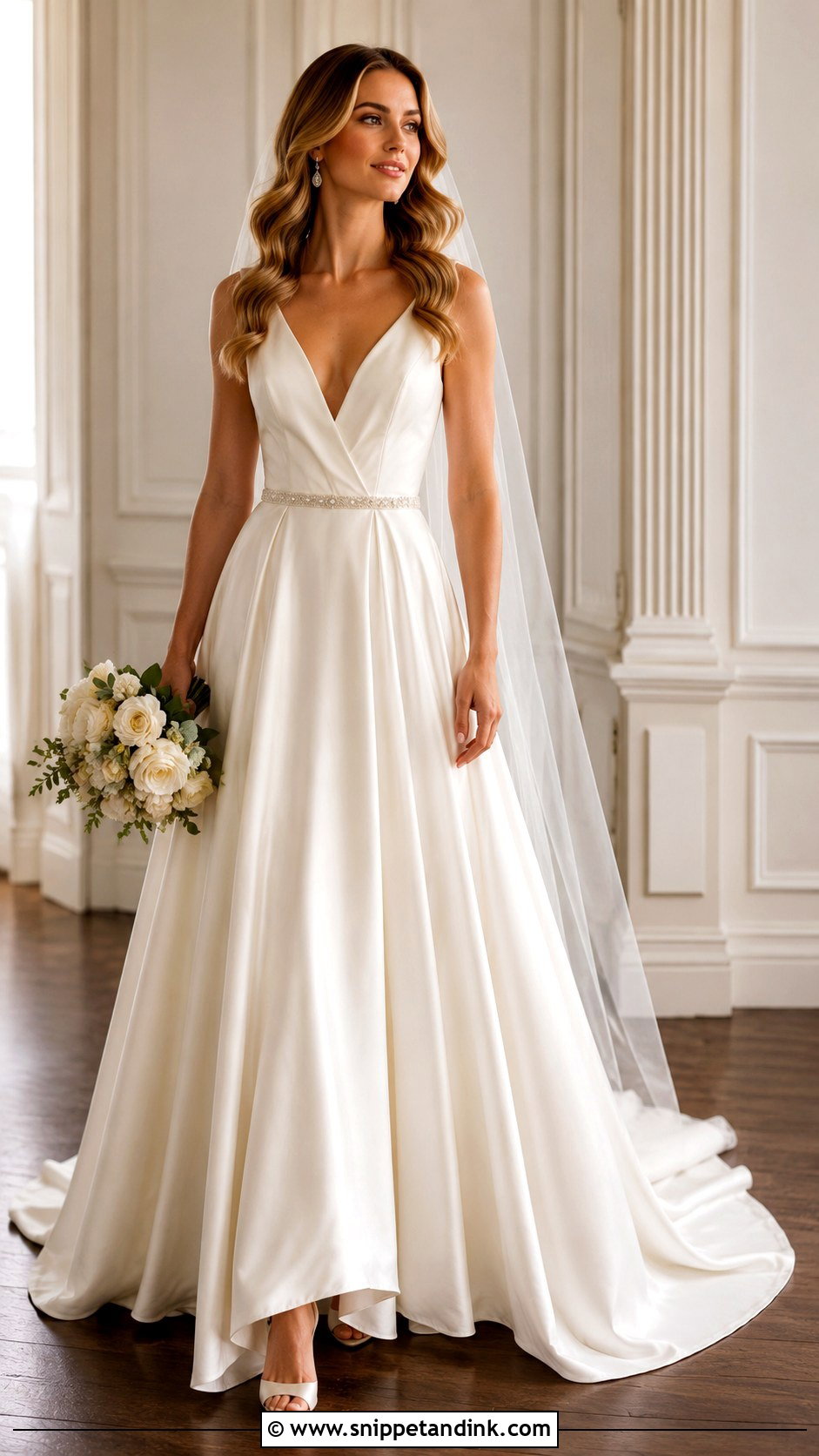 V Neck Wedding Dress - Snippet and Ink - 25 Classic Timeless Wedding Dress Ideas