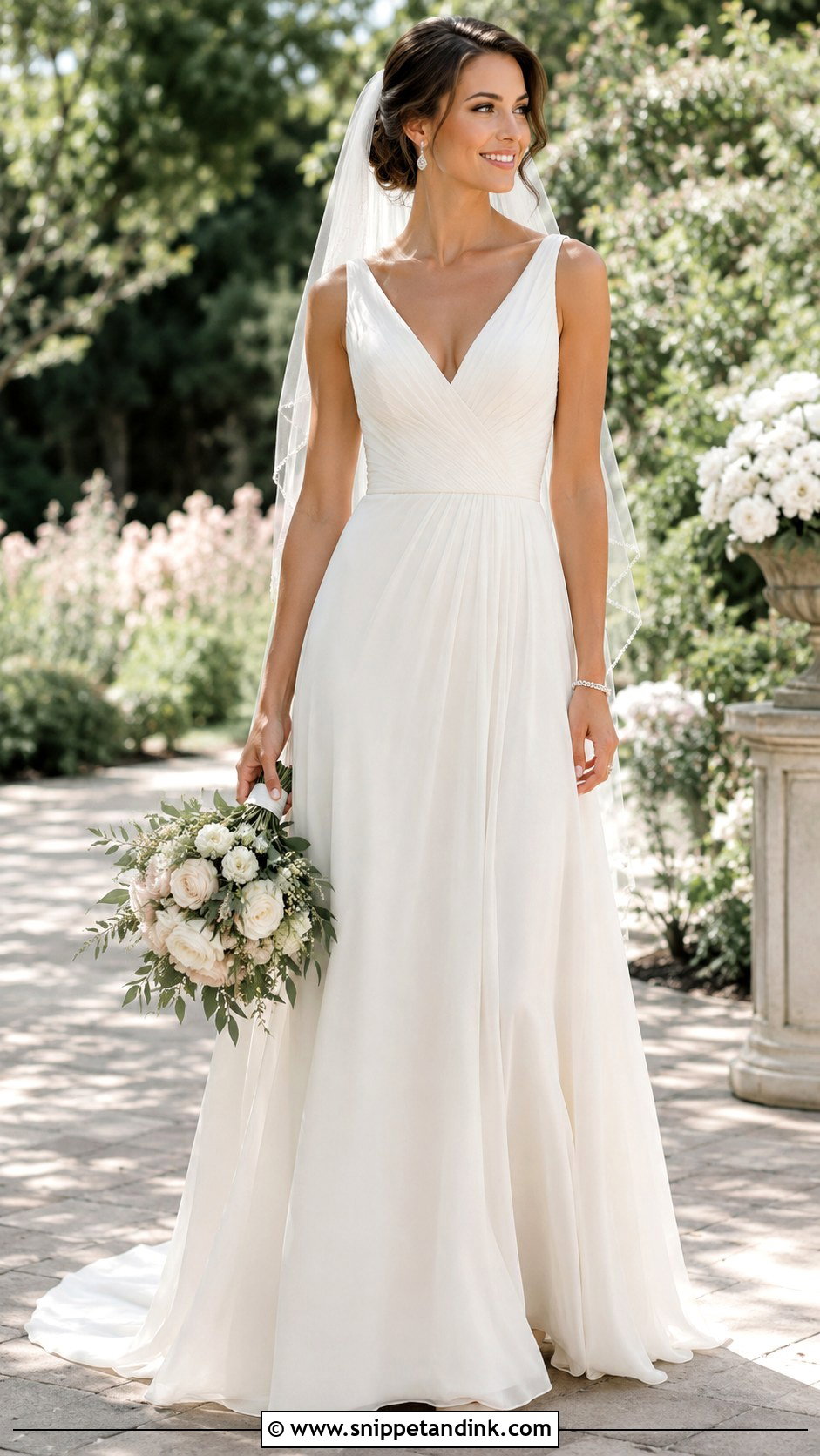 V Neck Wedding Dress - Snippet and Ink - 25 Classy Elegant Wedding Dresses