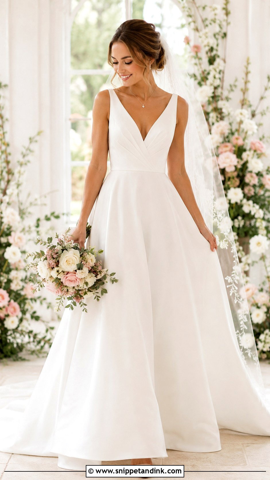 V Neck Wedding Dress - Snippet and Ink - 25 Simple Classic Wedding Dress Ideas
