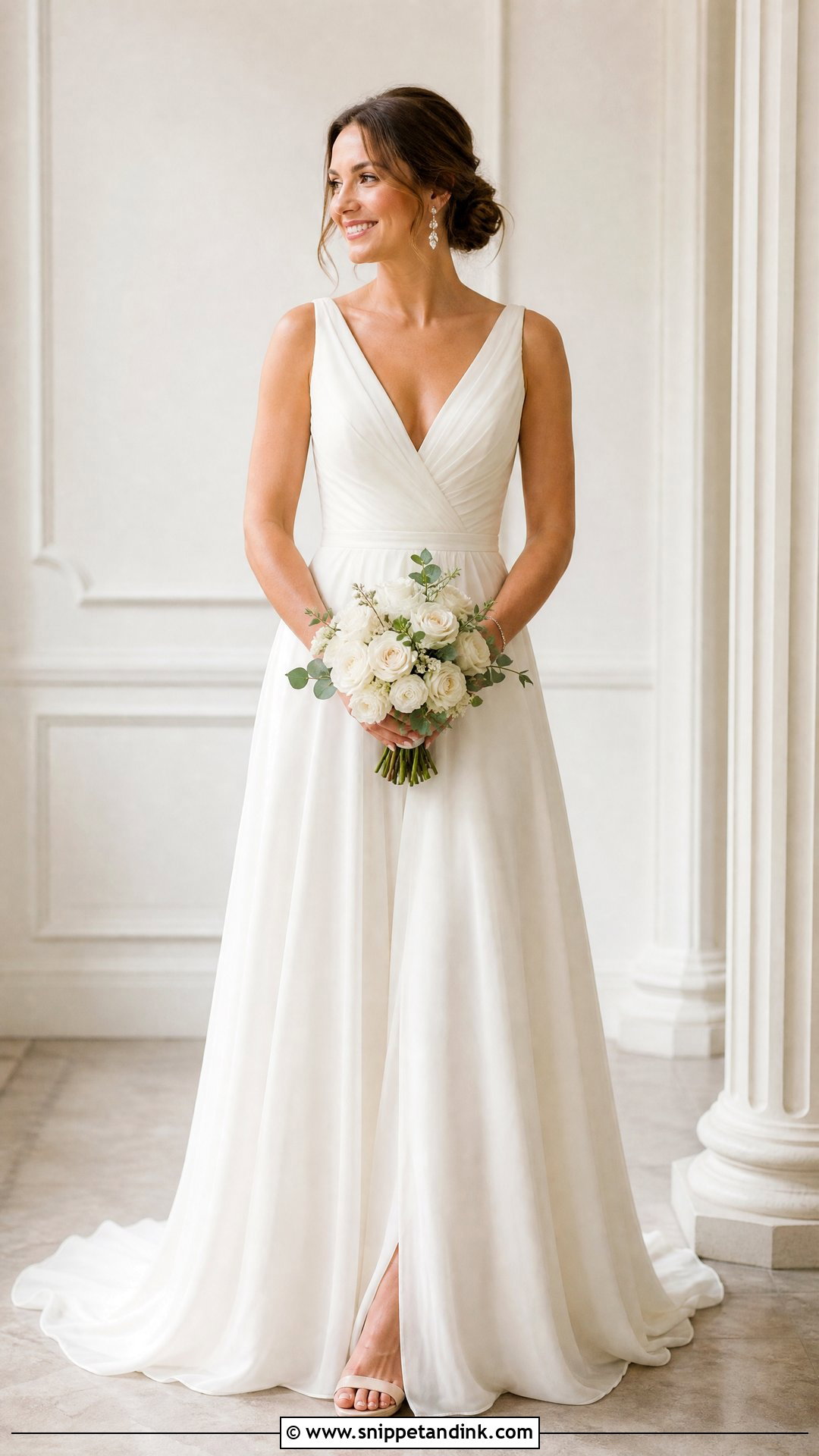 V Neck Wedding Dress - Snippet and Ink - 25 Sophisticated Wedding Dress Ideas