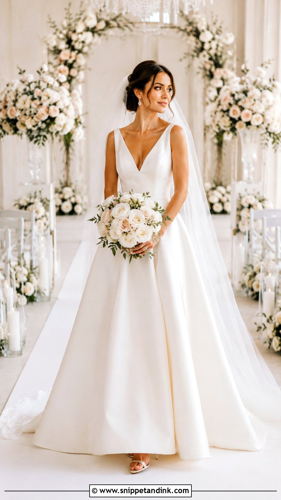 V Neck Wedding Dress - Snippet and Ink - 25 Timeless Wedding Dresses