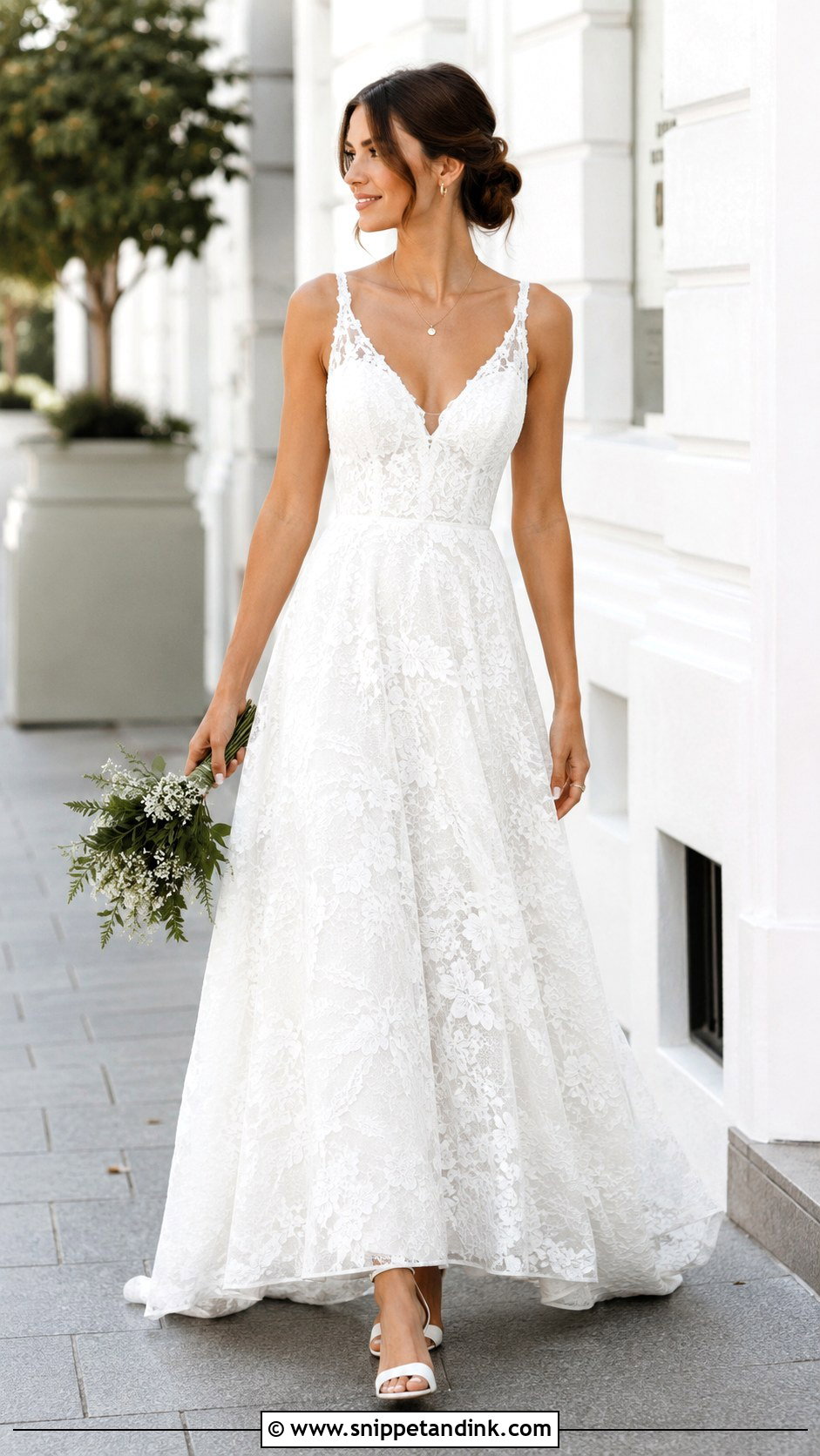 V Neck Wedding Dress - Snippet and Ink - 25 Wedding Dress Neckline Ideas