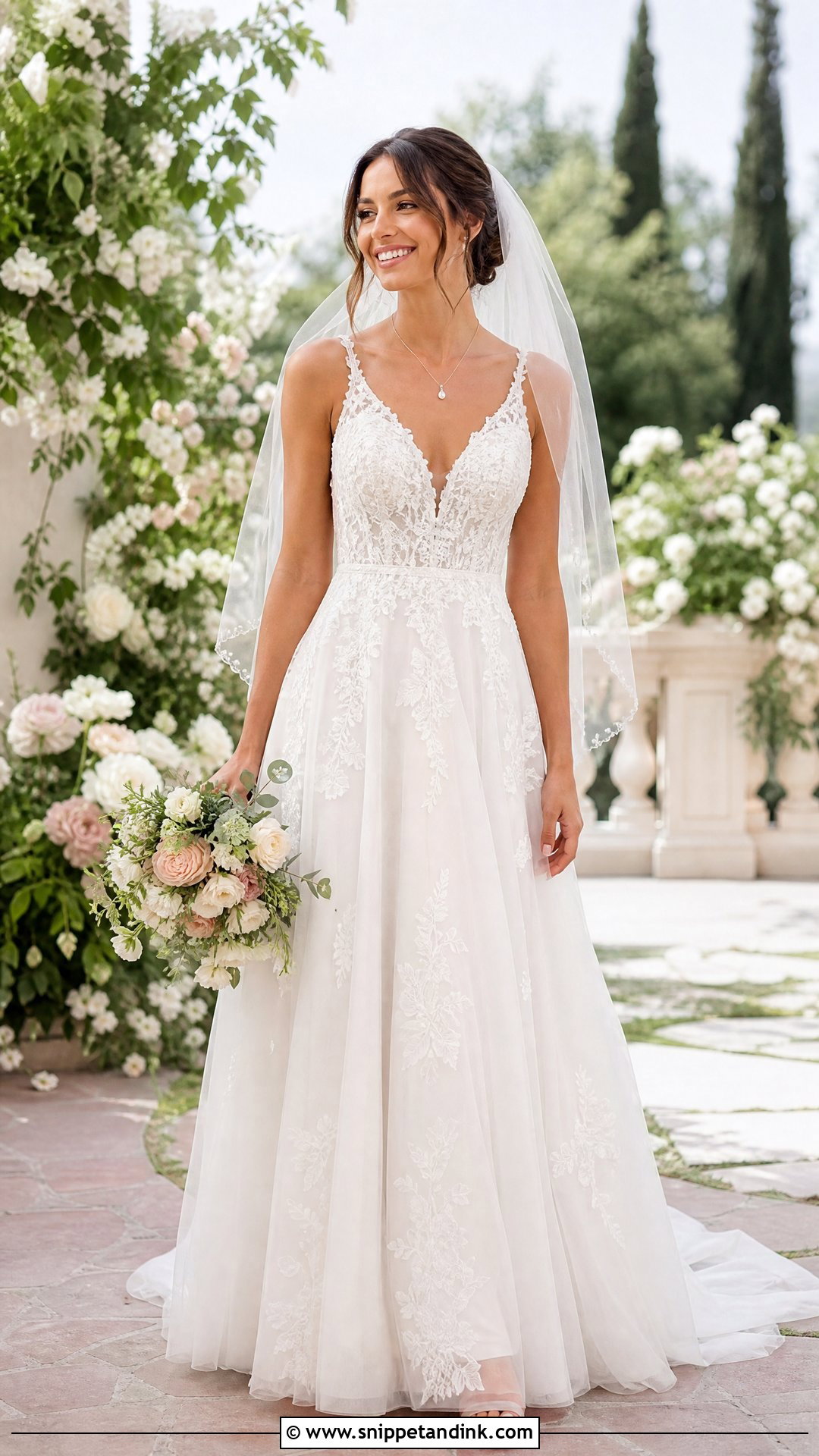 V Neck Wedding Dress - Snippet and Ink - 25 Wedding Dresses for Women