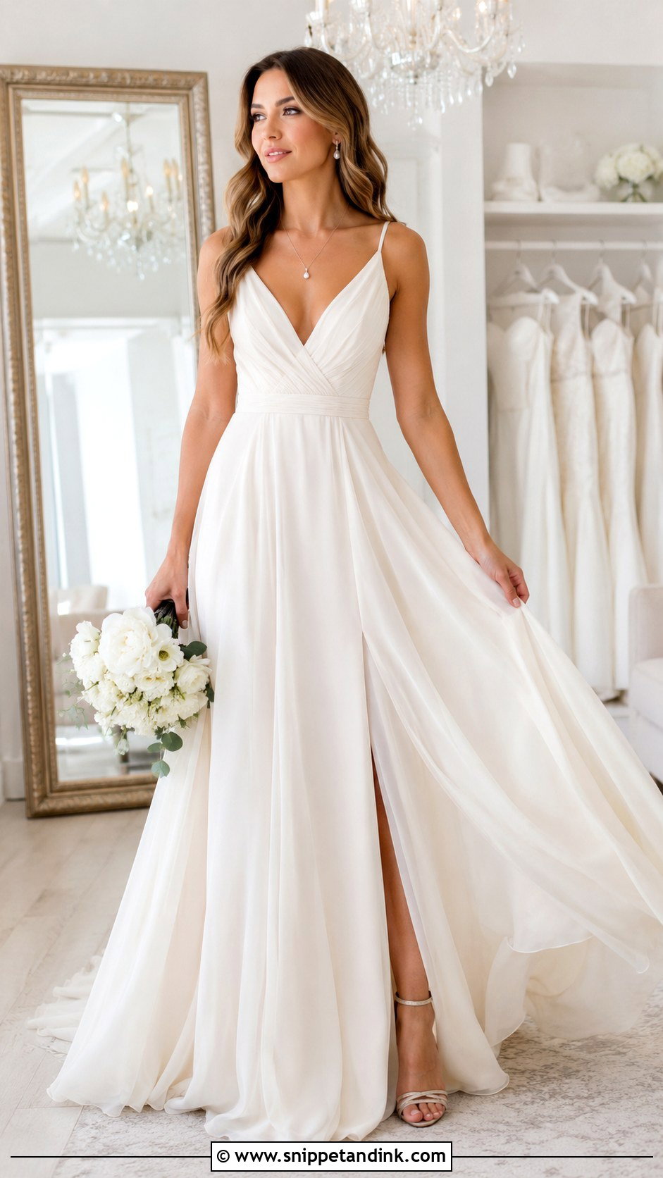 V Neck Wedding Dress - Snippet and Ink - 25 Yes to the Dress Ideas