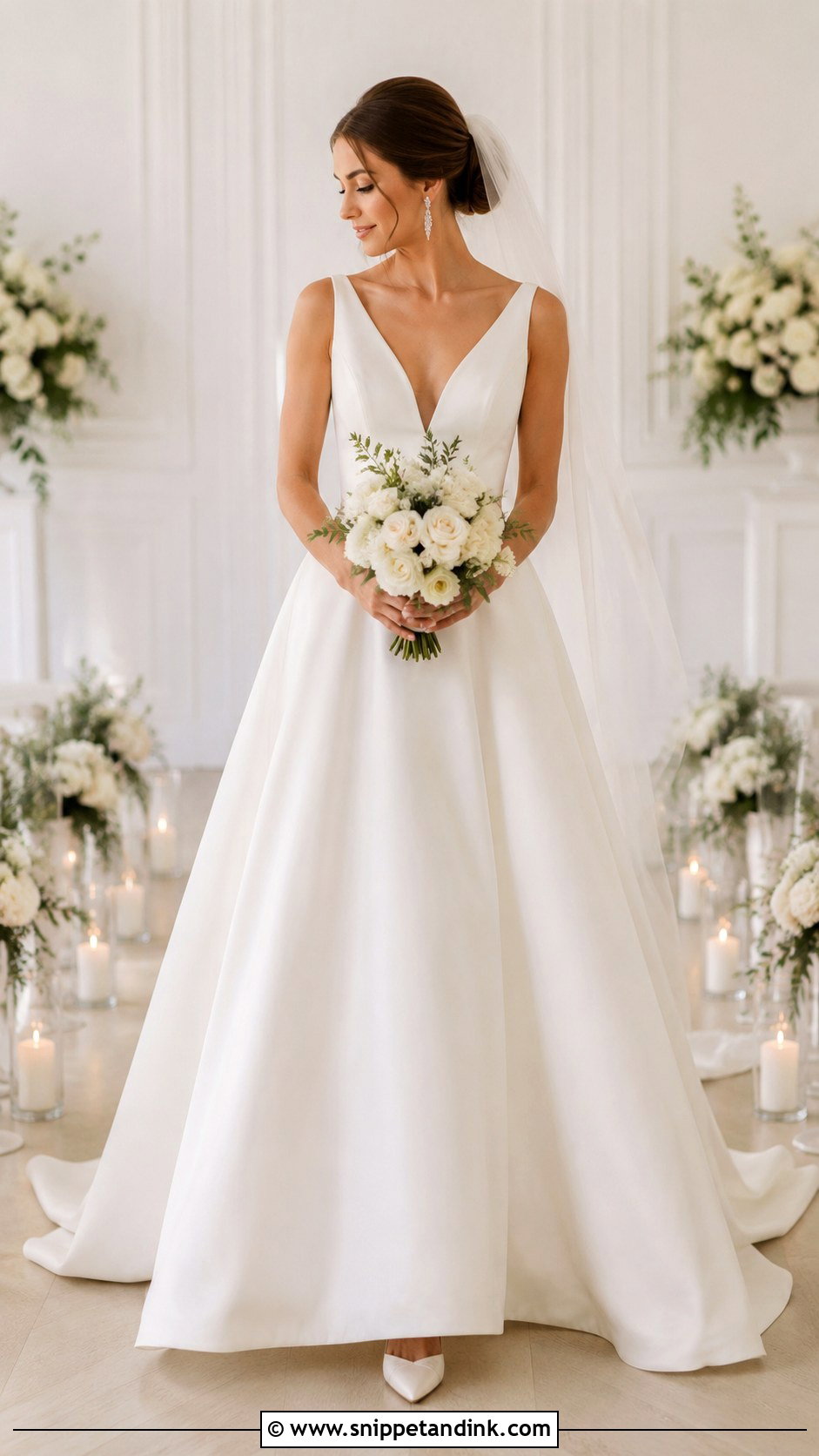 V Neck Wedding Dress - Snippet and Ink - 20 Flattering Wedding Dress Ideas