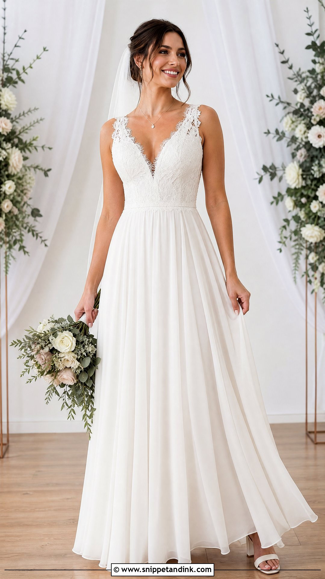 V Neck Wedding Dress - Snippet and Ink - 20 Wedding Dress Top Styles