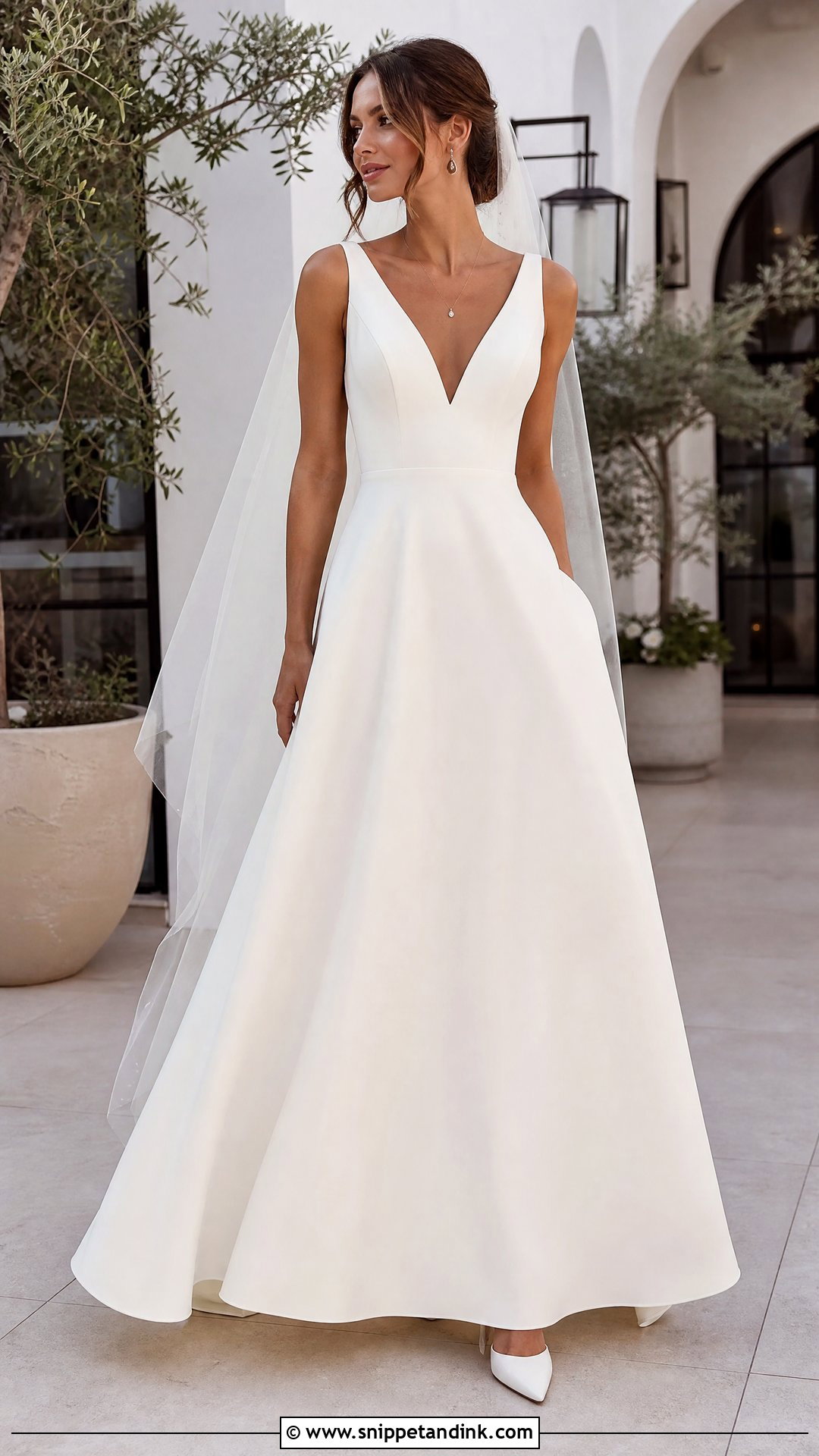 V Neck Wedding Dress - Snippet and Ink - 20 Wedding Dresses Neckline