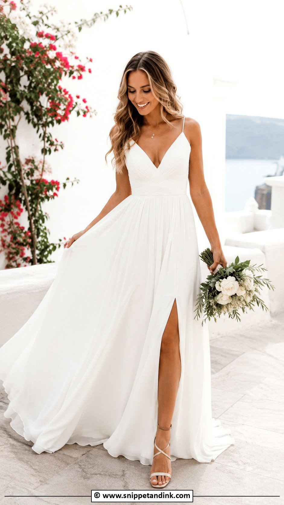 V Neck Wedding Dress - Snippet and Ink - 30 Flowy Wedding Dress Ideas