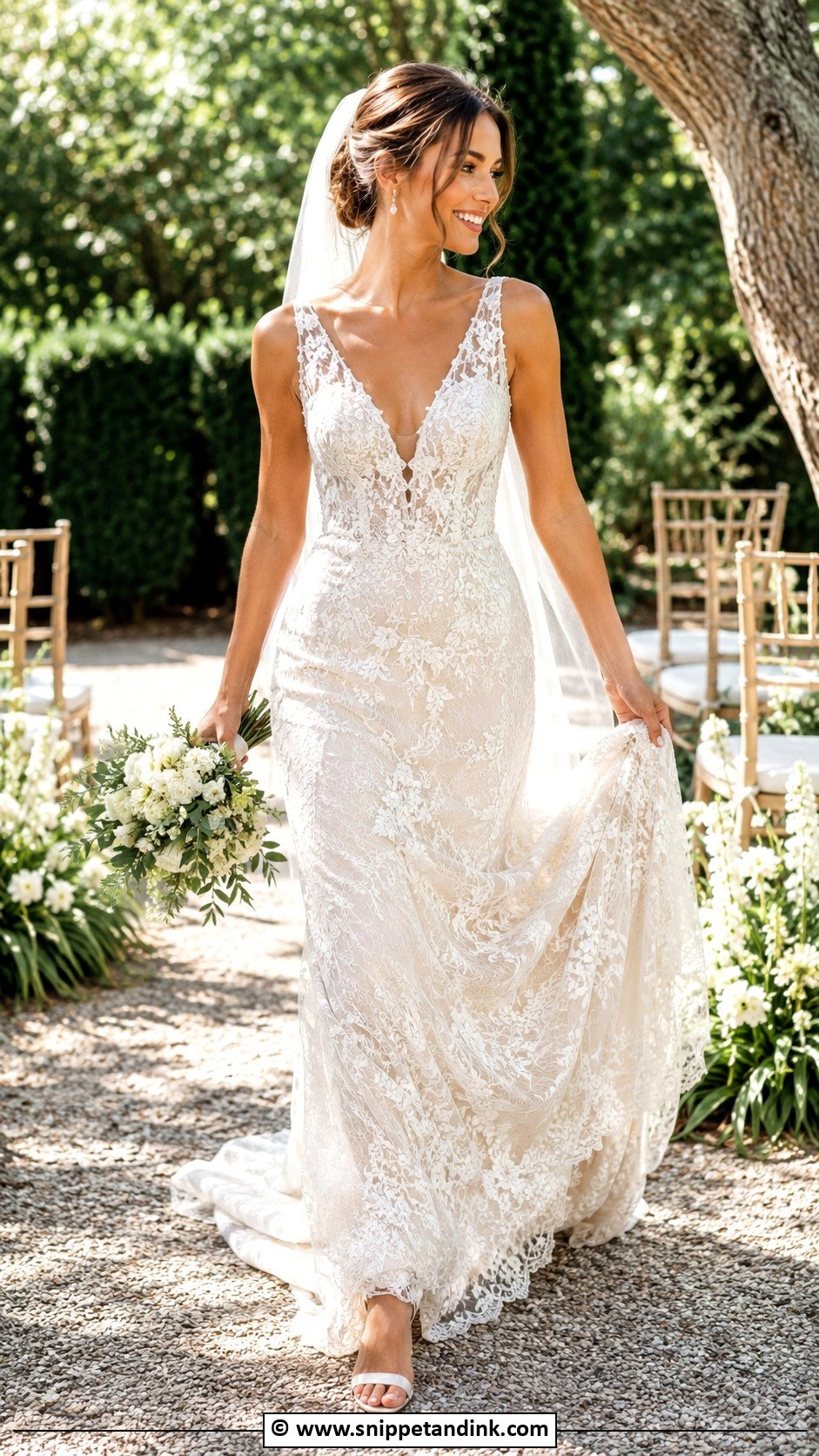 V Neck Wedding Dress - Snippet and Ink - 30 Marriage Dress Ideas