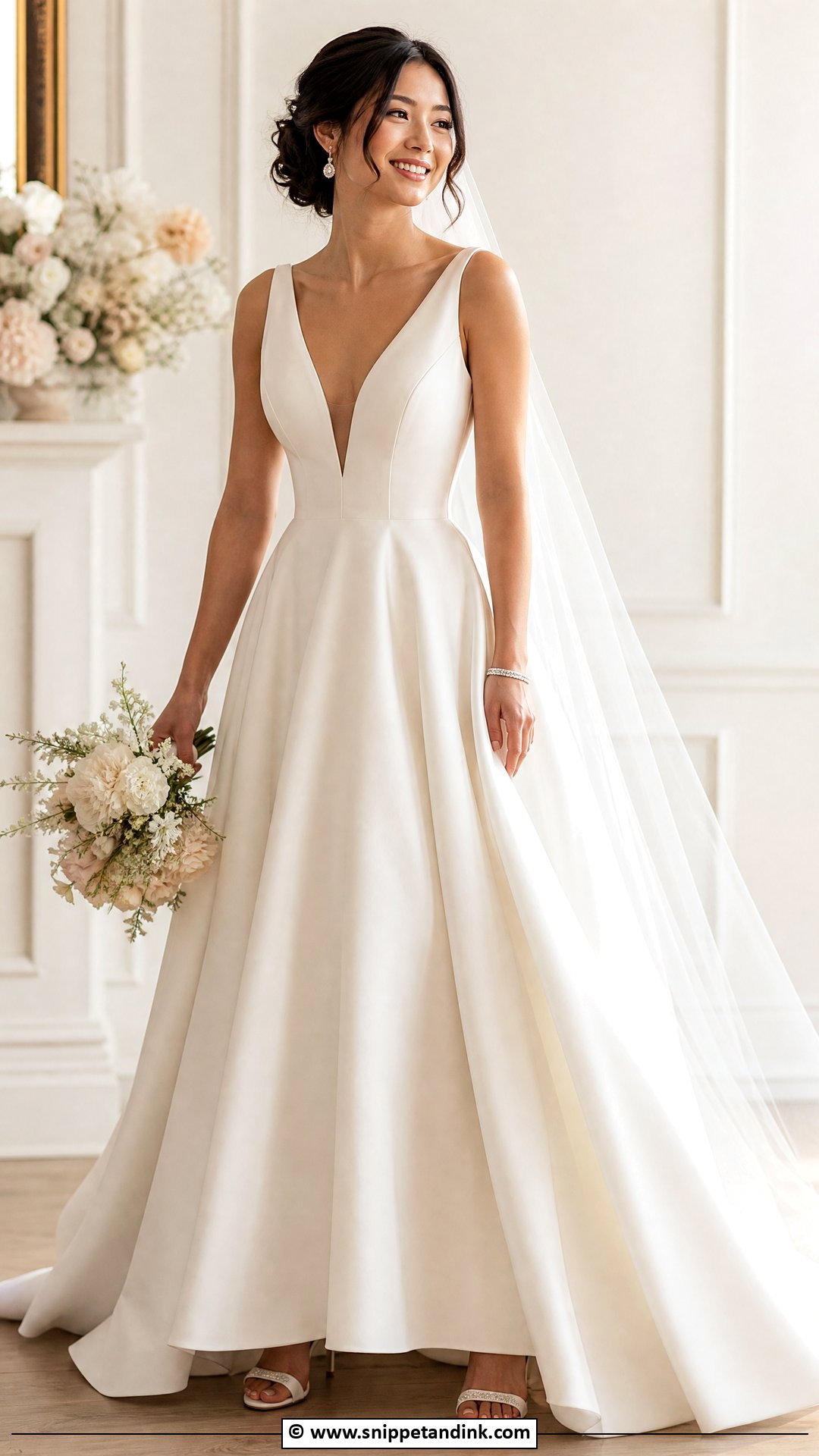 V Neck Wedding Dress - Snippet and Ink - 35 Classy Wedding Dress Ideas