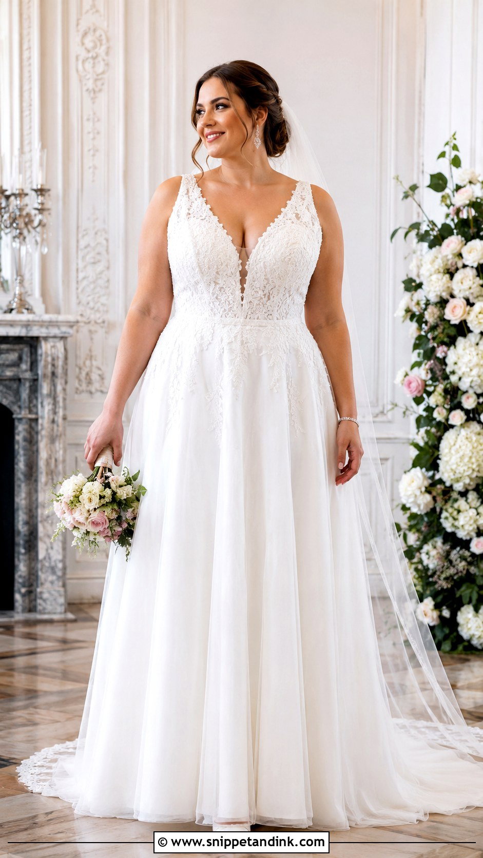 V Neck Wedding Dress For Big Bust - Snippet and Ink - 25 Big Bust Wedding Dress Ideas