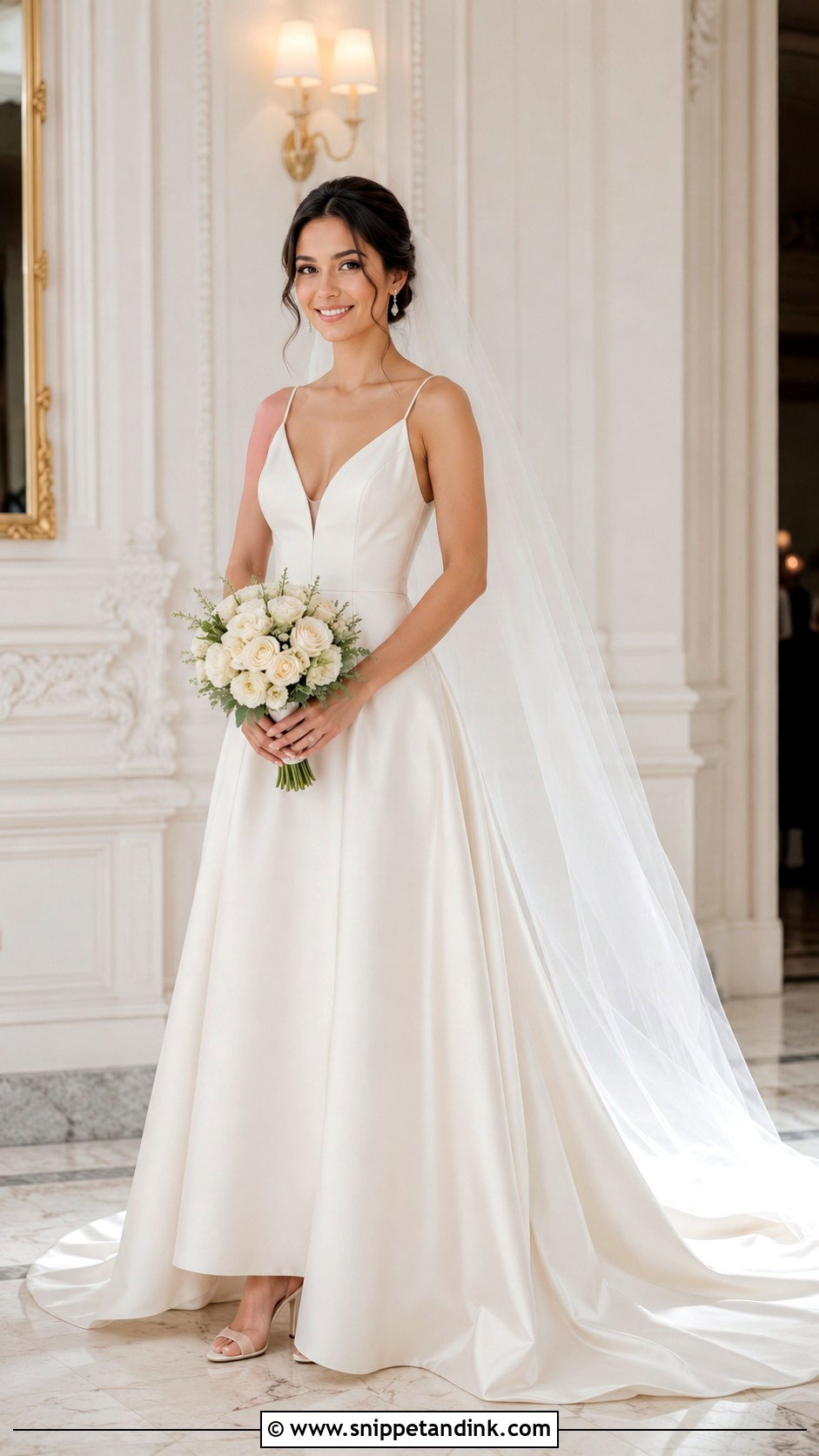 V Neck Wedding Dress For Short Brides - Snippet and Ink - 30 Wedding Dresses for Short Brides