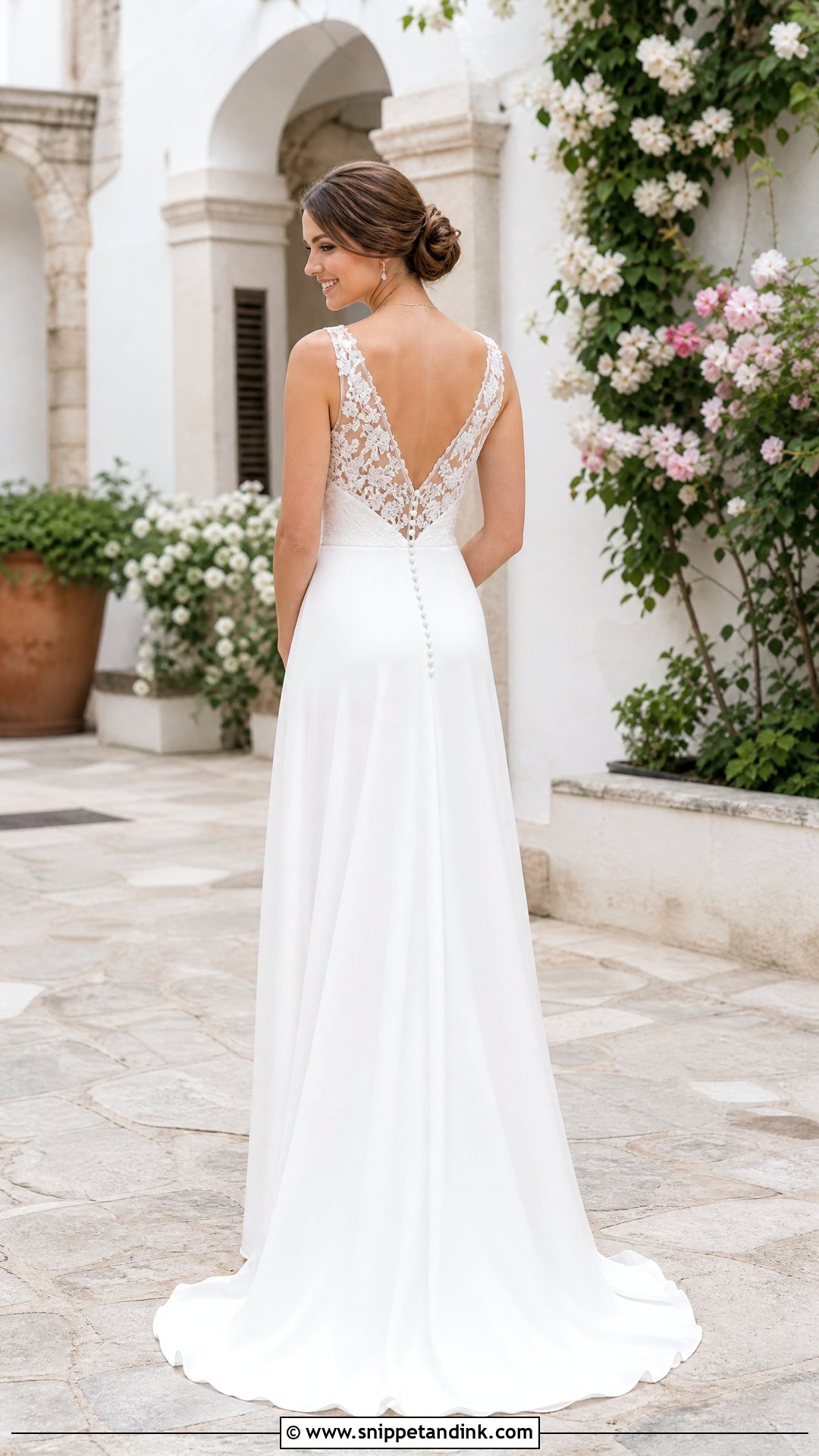 V Neck Wedding Dress With Buttons Down the Back - Snippet and Ink - 20 Wedding Dress with Buttons Down the Back Ideas