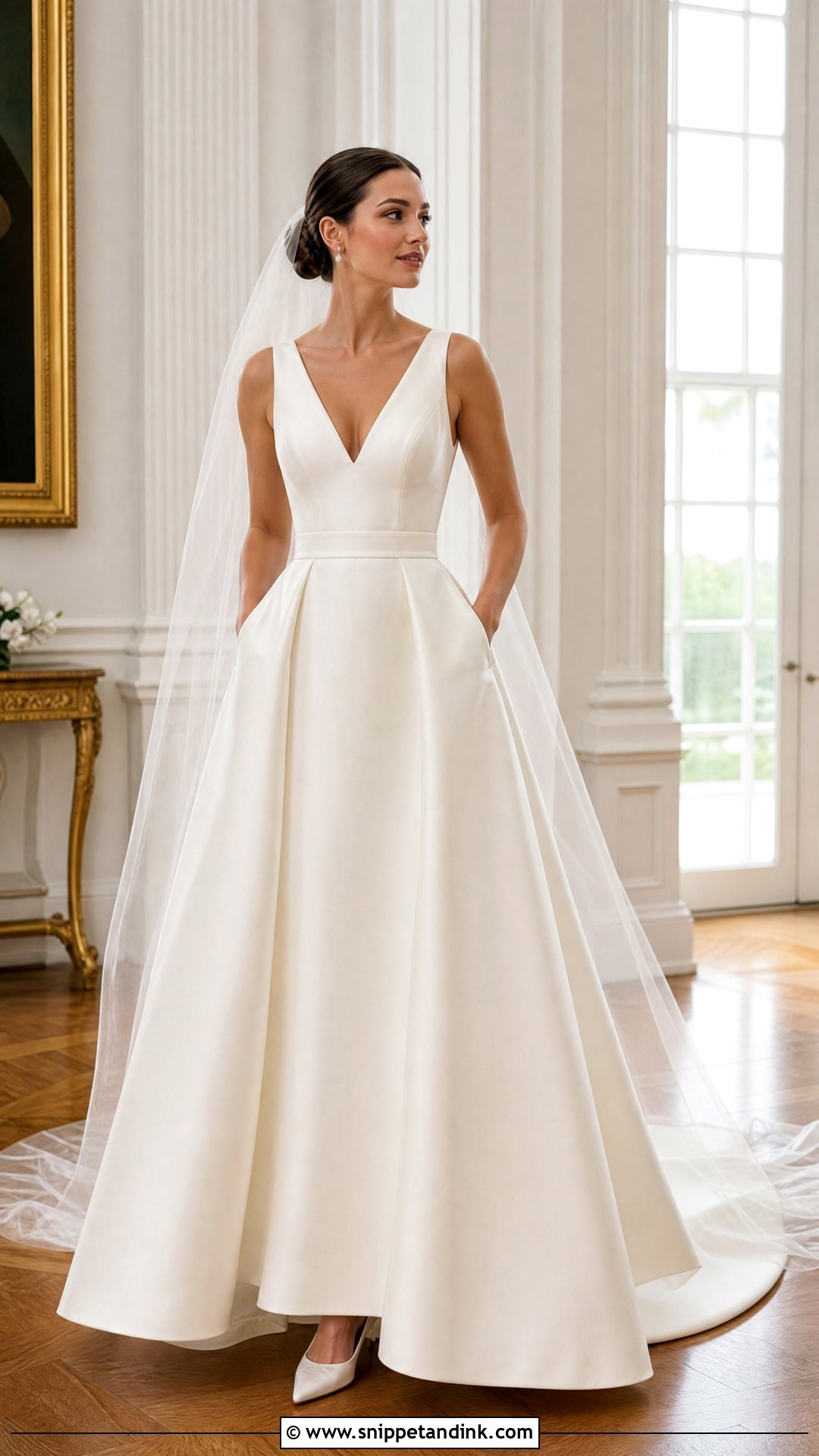 V Neck Wedding Dress With Pockets - Snippet and Ink - 20 V Neckline Wedding Dress Ideas