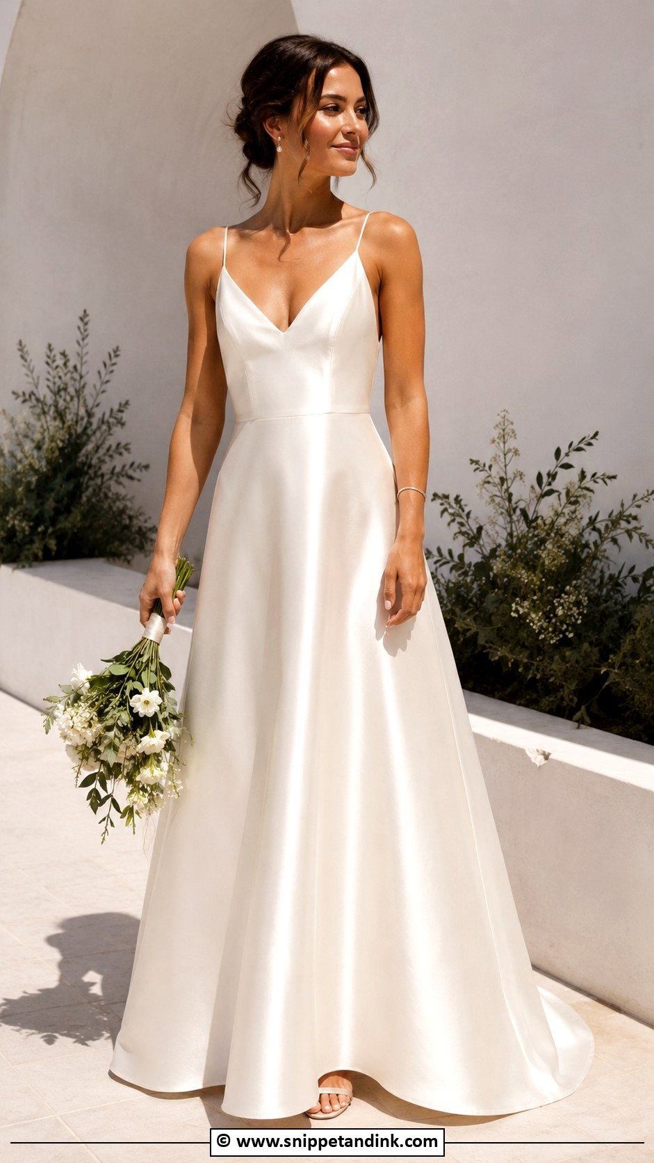 V Neck Wedding Dress With Spaghetti Straps - Snippet and Ink - 30 V Neck Wedding Dress Ideas