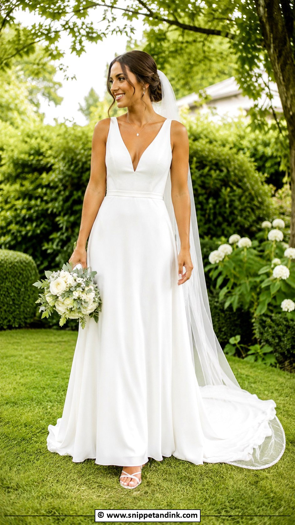 V Neck Wedding Dress With Straps - Snippet and Ink - 25 Wedding Dresses with Straps