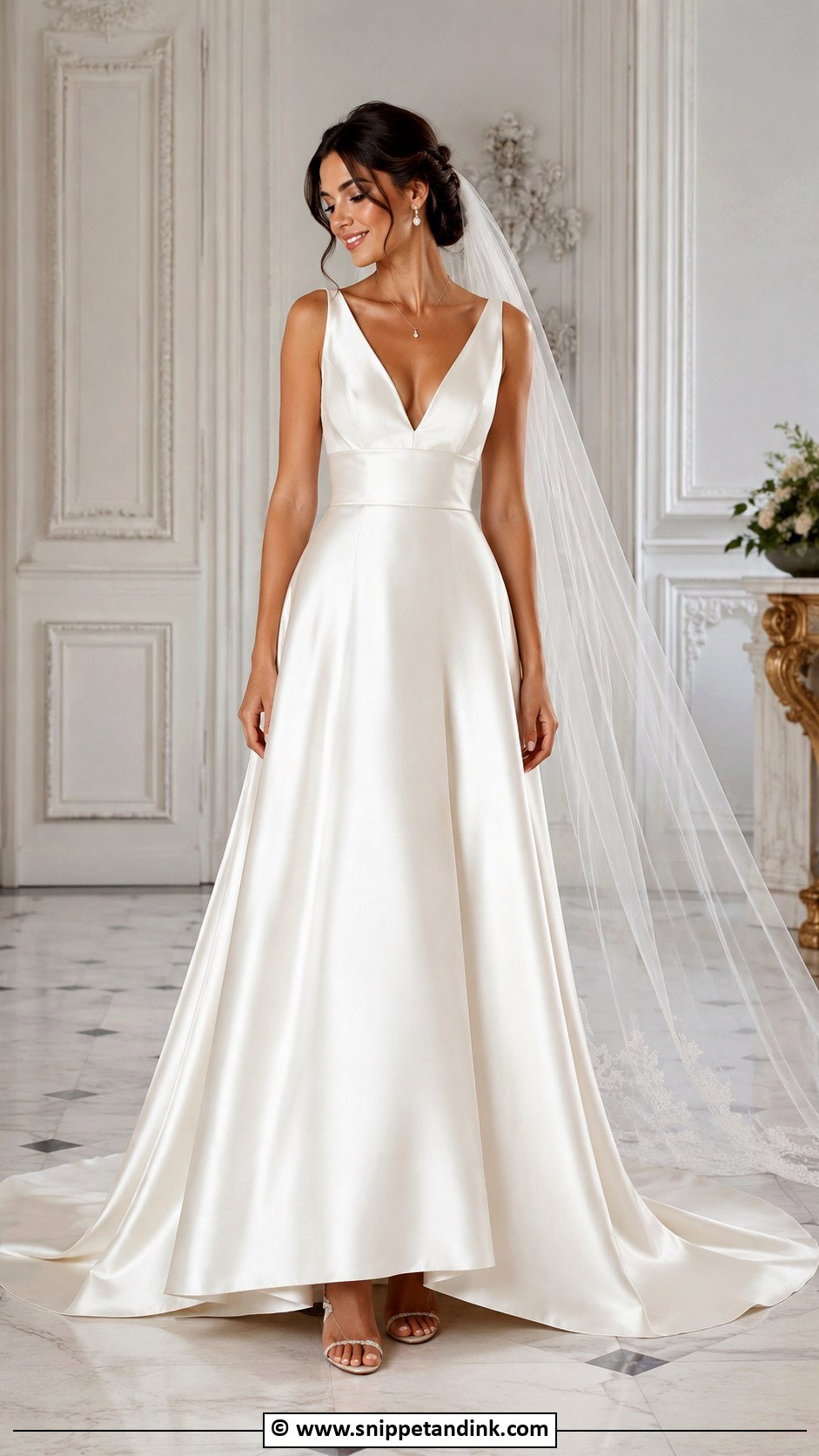 V Neck Wedding Dress - Snippet and Ink - 25 Classic Timeless Classy Wedding Dress Ideas