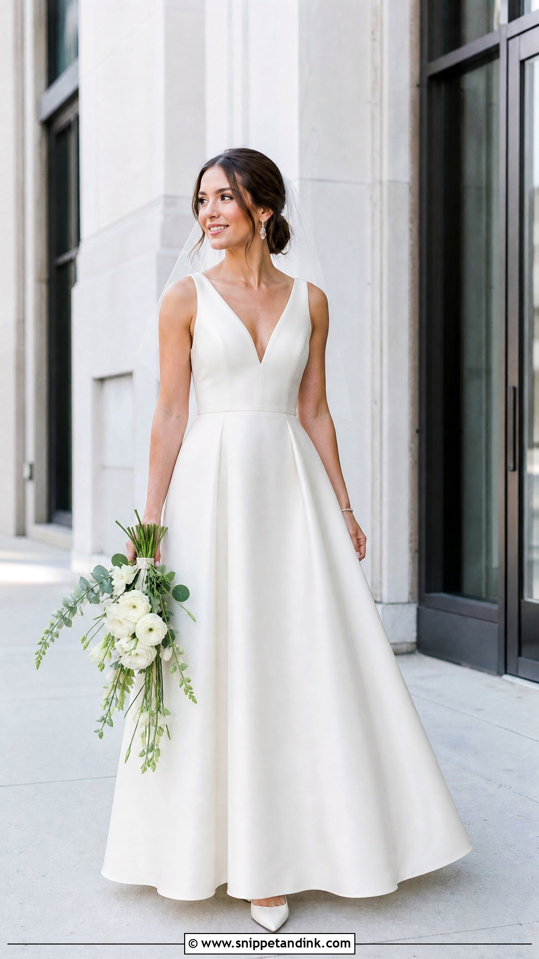 V Neck Wedding Gown - Snippet and Ink - 20 Wedding Gown for Short Bride Ideas