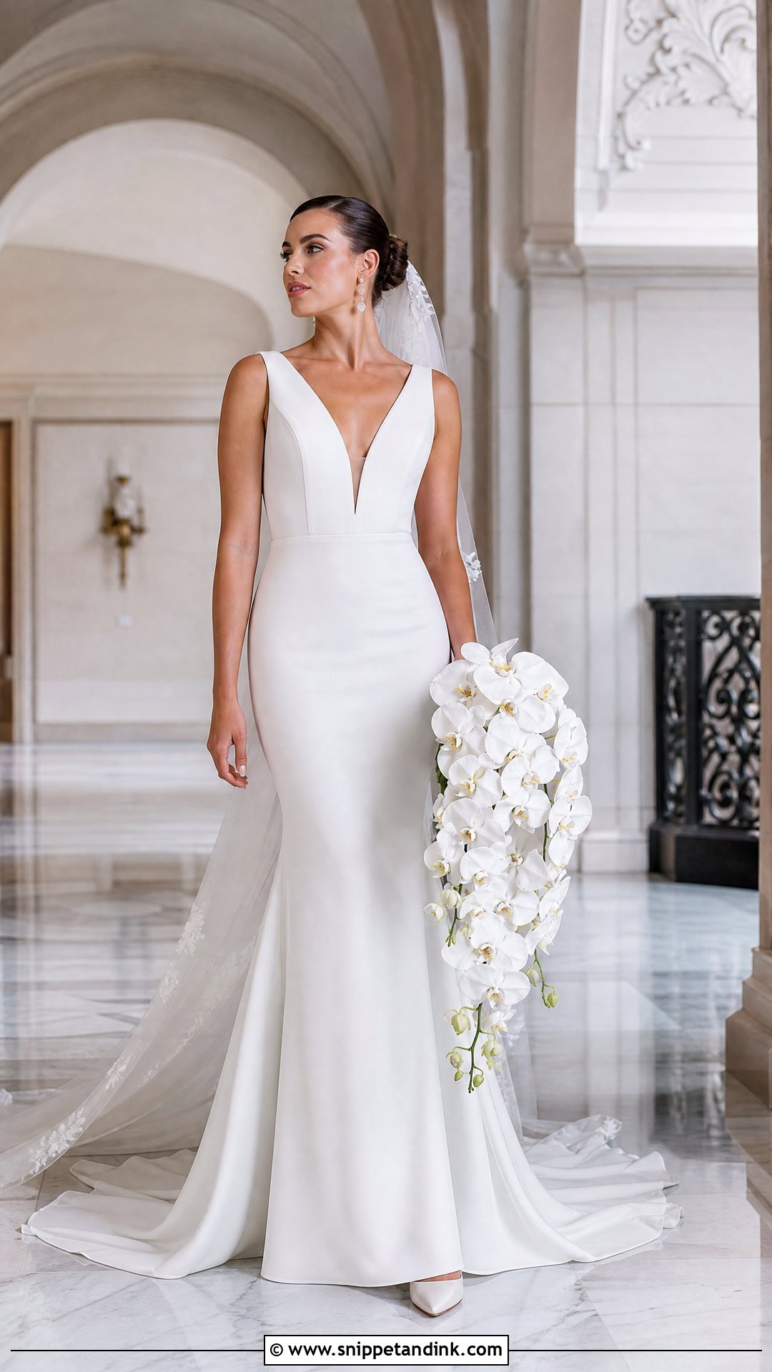 V Neck Wide Strap Wedding Dress - Snippet and Ink - 20 Wedding Dresses Straps