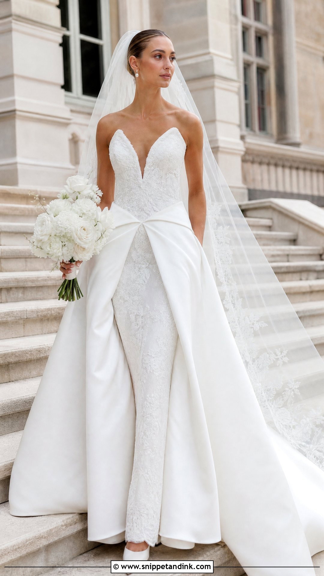 V Waist Wedding Dress With An Overskirt - Snippet and Ink - 25 V Waist Wedding Dress Ideas