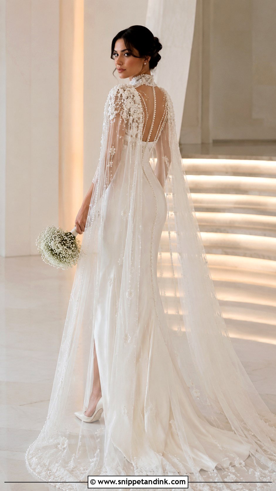Valdrin Sahiti Cape Wedding Dress - Snippet and Ink - 25 Valdrin Sahiti Wedding Dresses
