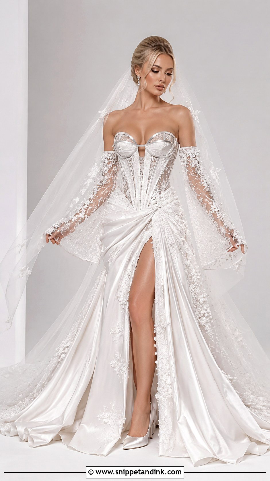 Valdrin Sahiti Detachable Sleeve Wedding Dress - Snippet and Ink - 25 Valdrin Sahiti Wedding Dresses