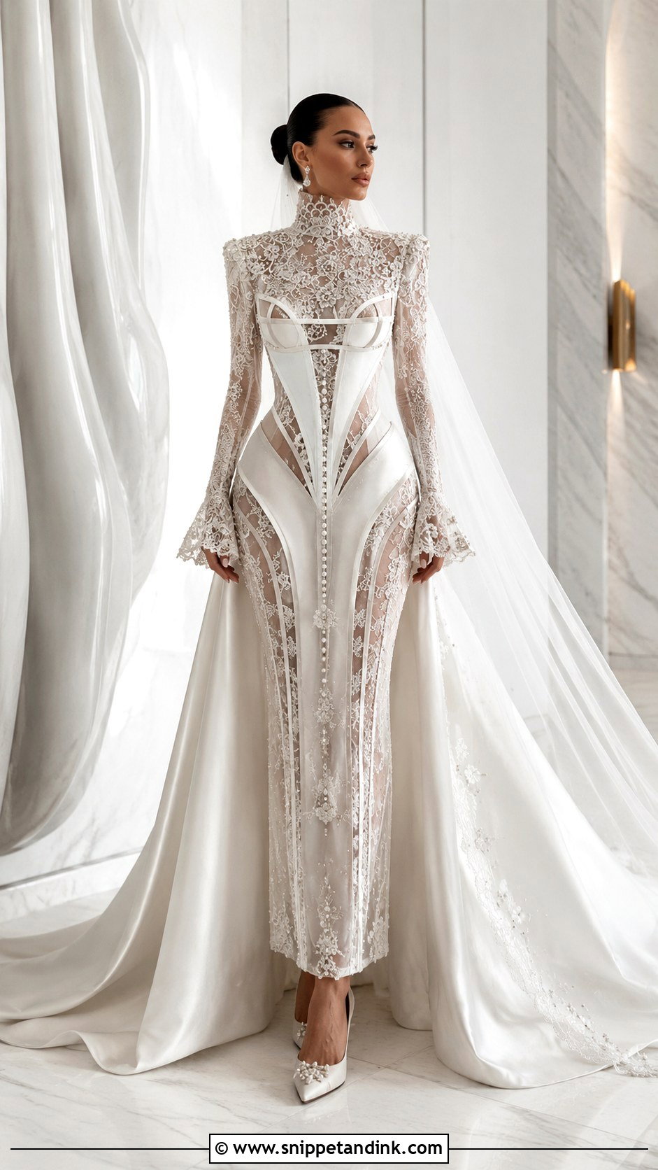 Valdrin Sahiti High Neck Wedding Dress - Snippet and Ink - 25 Valdrin Sahiti Wedding Dresses