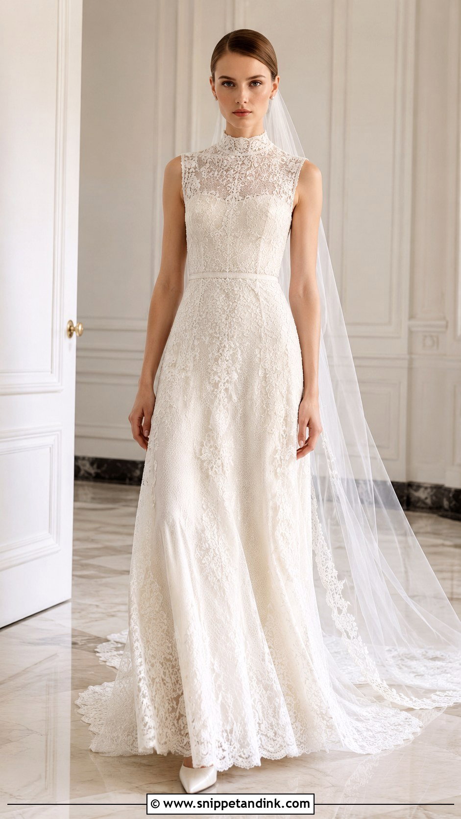 Valentino High Neck Wedding Dress - Snippet and Ink - 25 Valentino Wedding Dress Ideas