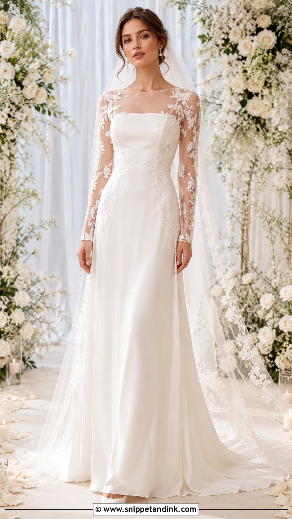 Valentino Sheer Sleeve Wedding Dress - Snippet and Ink - 25 Valentino Wedding Dress Ideas