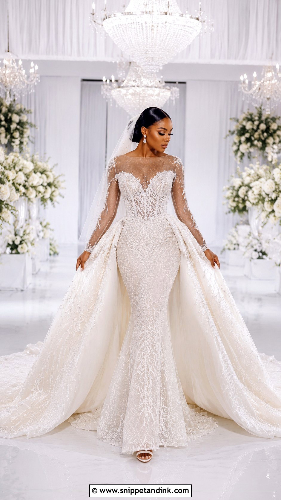 Veekee James Detachable Train Wedding Dress - Snippet and Ink - 25 Veekee James Wedding Dress Ideas