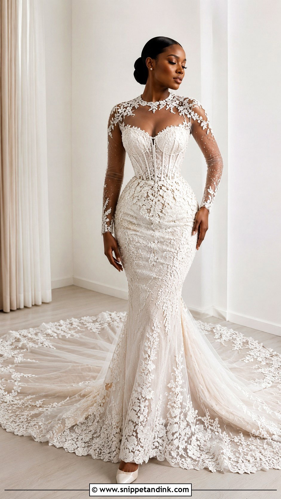 Veekee James Long Sleeve Wedding Dress - Snippet and Ink - 25 Veekee James Wedding Dress Ideas
