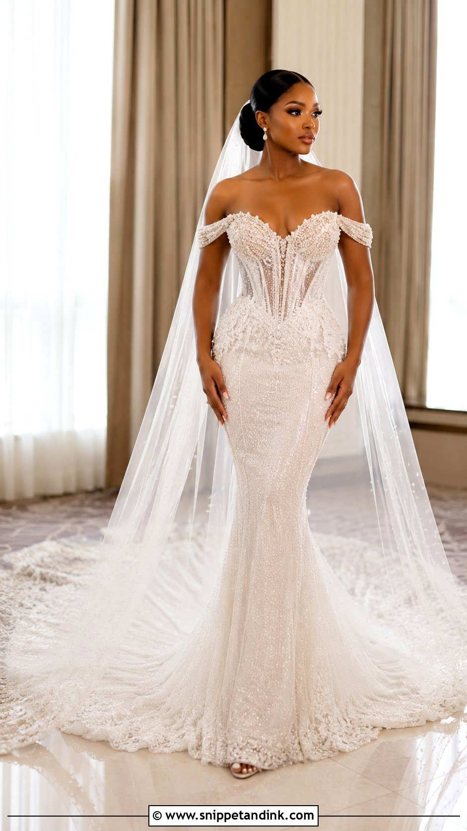 Veekee James Off Shoulder Wedding Dress - Snippet and Ink - 25 Veekee James Wedding Dress Ideas