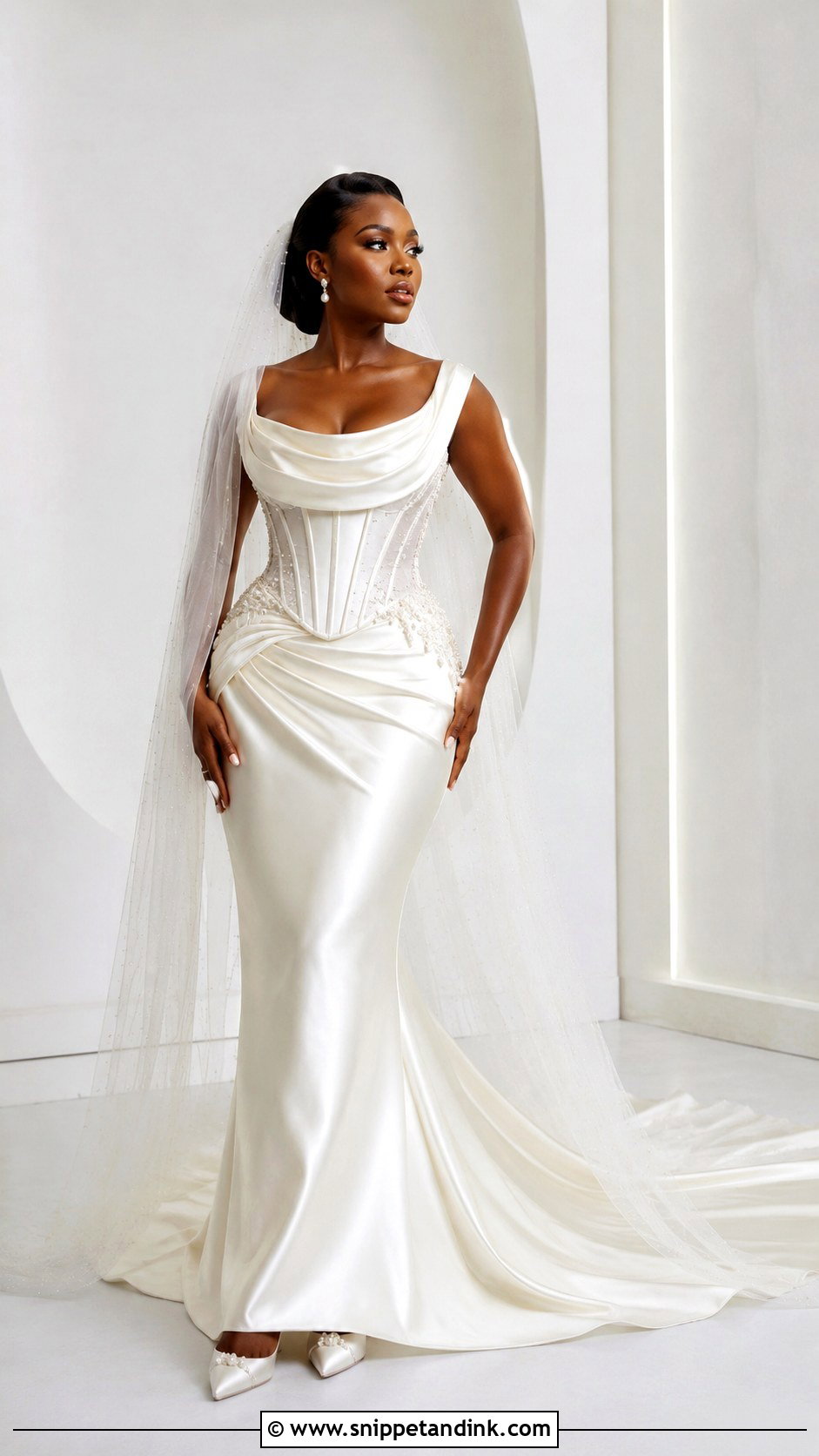 Veekee James Satin Wedding Dress - Snippet and Ink - 25 Veekee James Wedding Dress Ideas