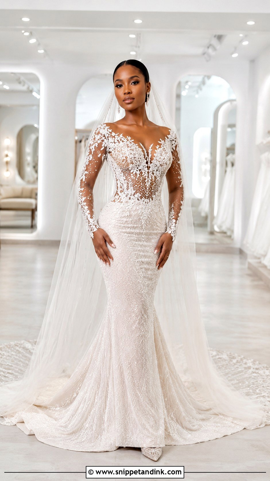Veekee James Sheer Bodice Wedding Dress - Snippet and Ink - 25 Veekee James Wedding Dress Ideas