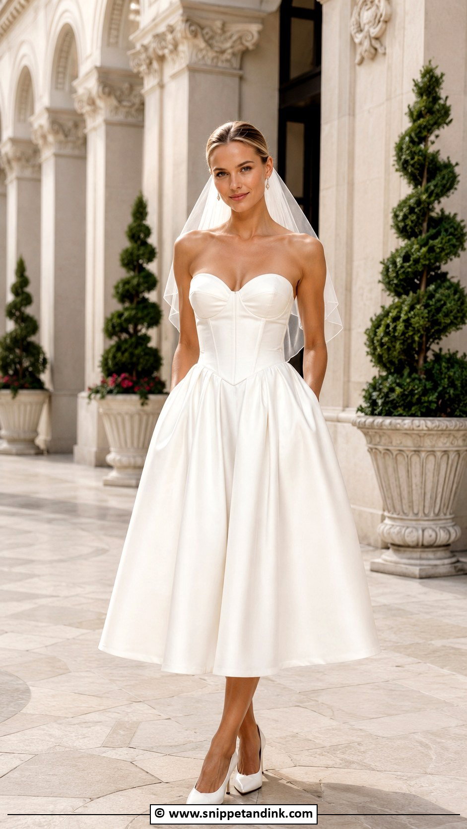 Vegas Wedding Basque Waist Dress - Snippet and Ink - 30 Vegas Wedding Dress Ideas