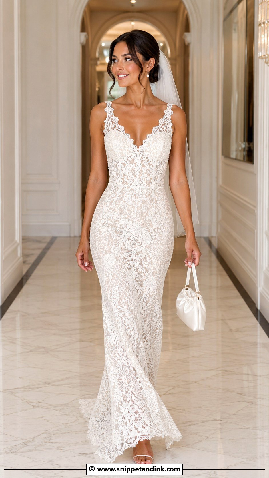 Vegas Wedding Lace Gown - Snippet and Ink - 30 Vegas Wedding Dress Ideas