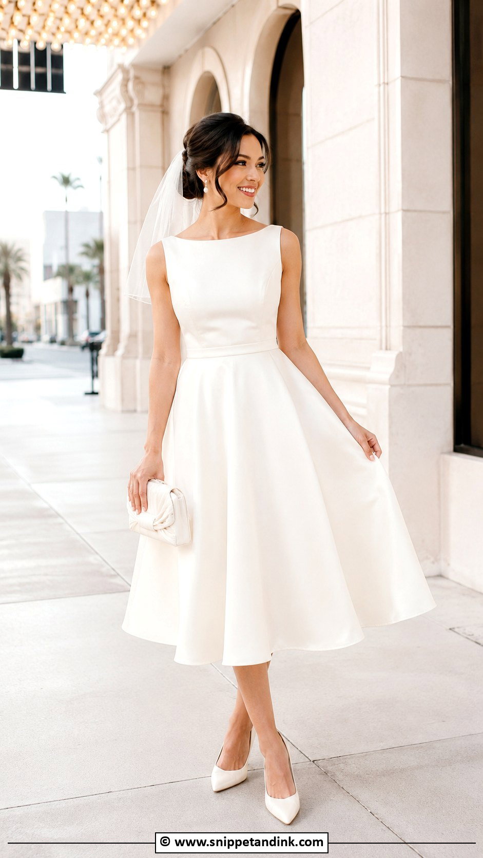 Vegas Wedding Tea Length Dress - Snippet and Ink - 30 Vegas Wedding Dress Ideas