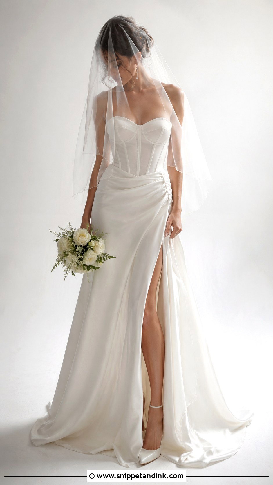 Veil Over Face With Corset Wedding Dress - Snippet and Ink - 25 Veil Covering Face Ideas