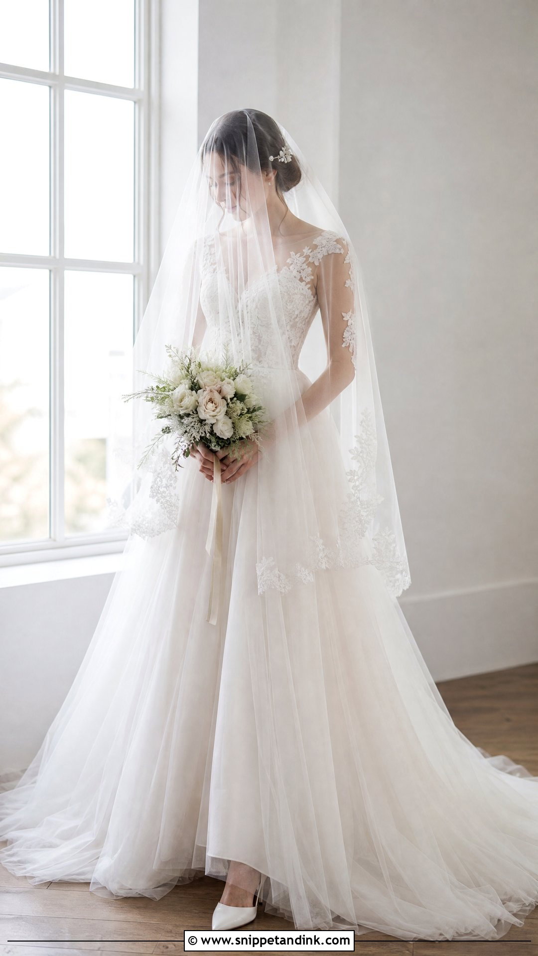 Veil Over the Face Wedding Dress Pose - Snippet and Ink - 20 Wedding Dress Poses Ideas